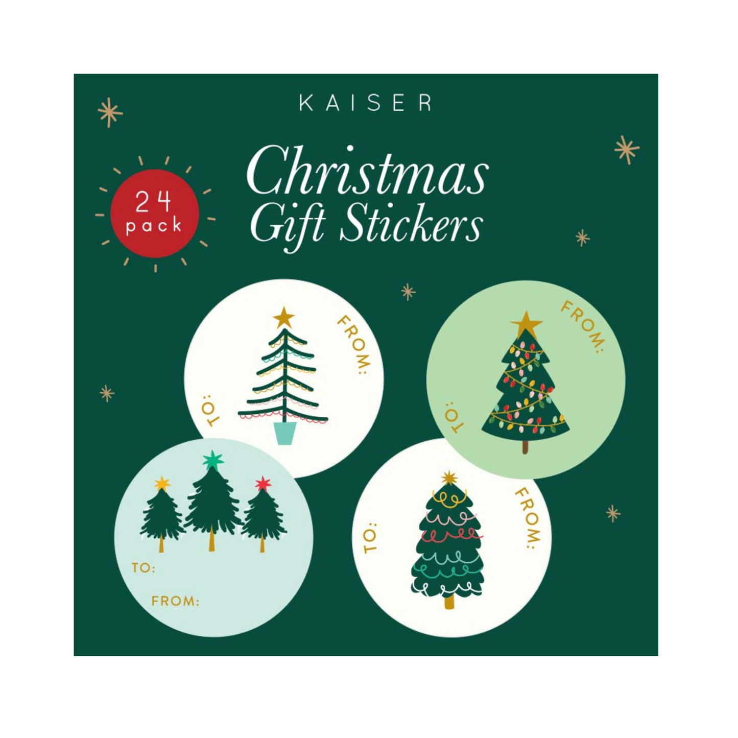 Christmas Wrap Stickers - Trees