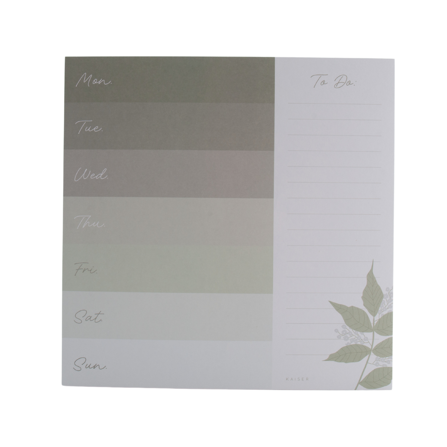 Square Checklist Notepad - Evergreen