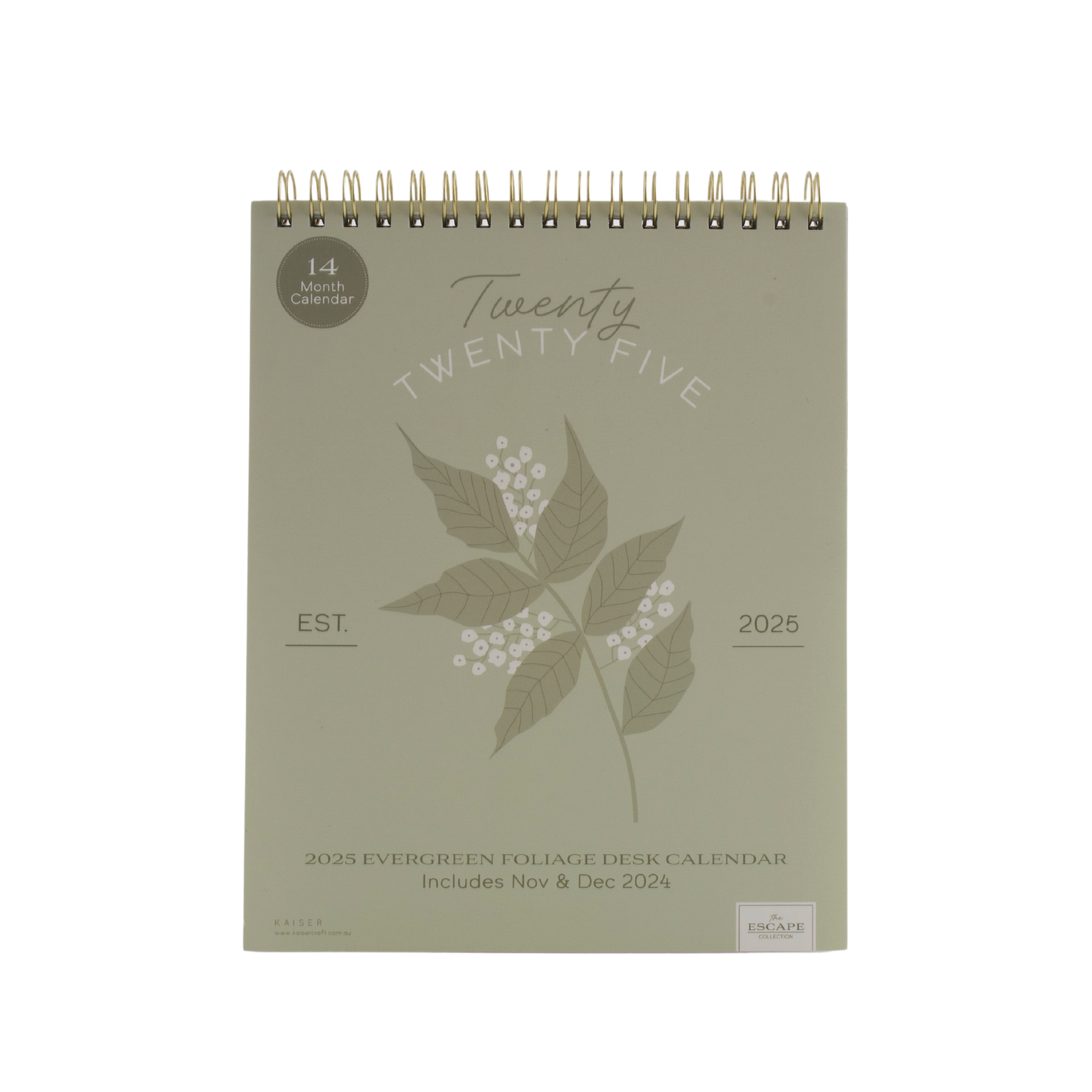 2025 Desk Calendar - Evergreen Foliage