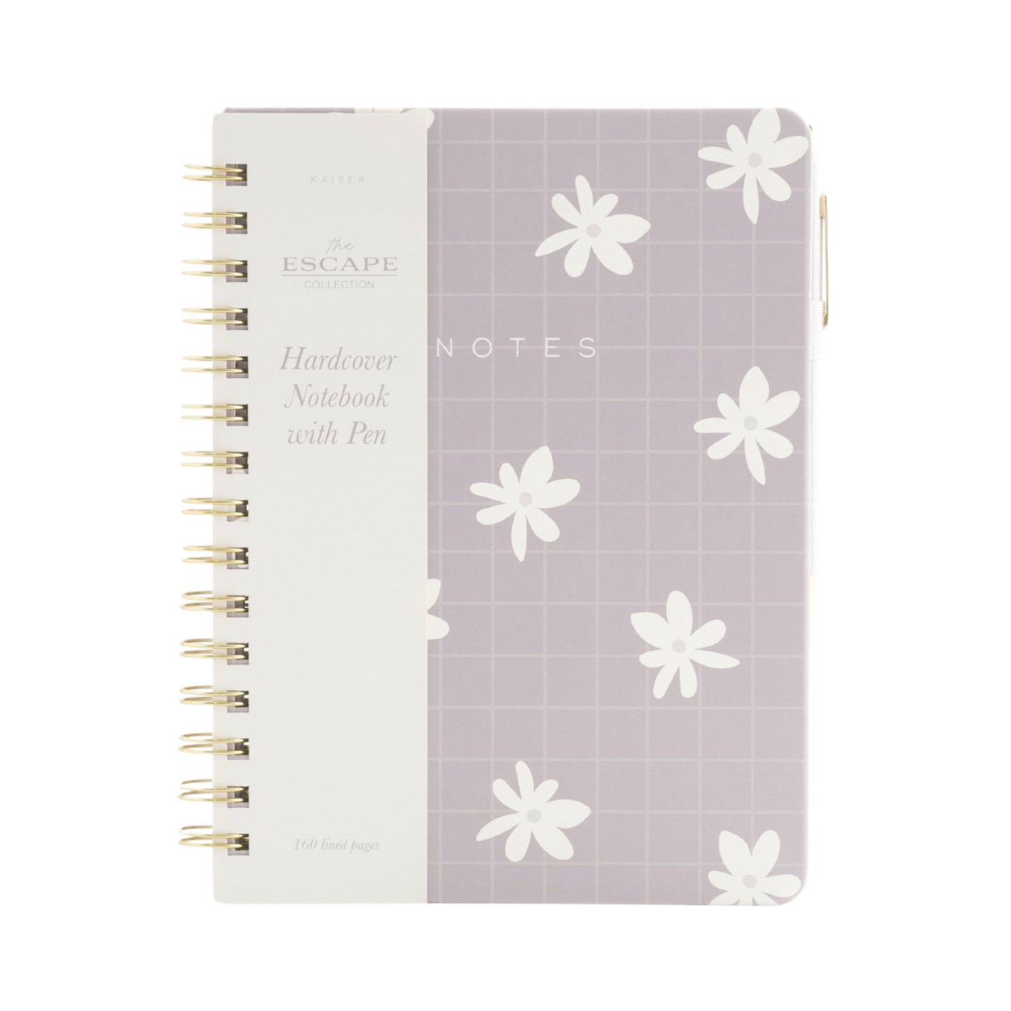 Hardcover Notebook With Pen - Violet Daisies