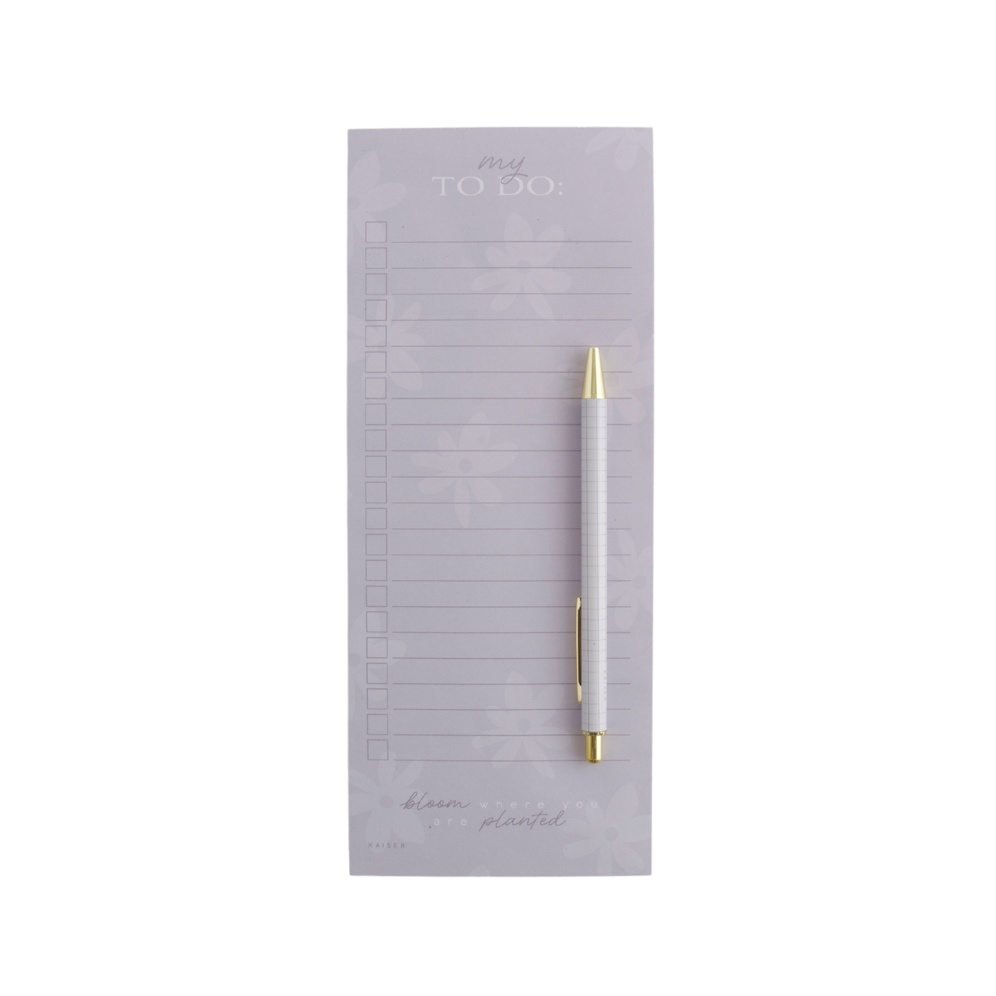 List Notepad With Pen - Lilac Daisies