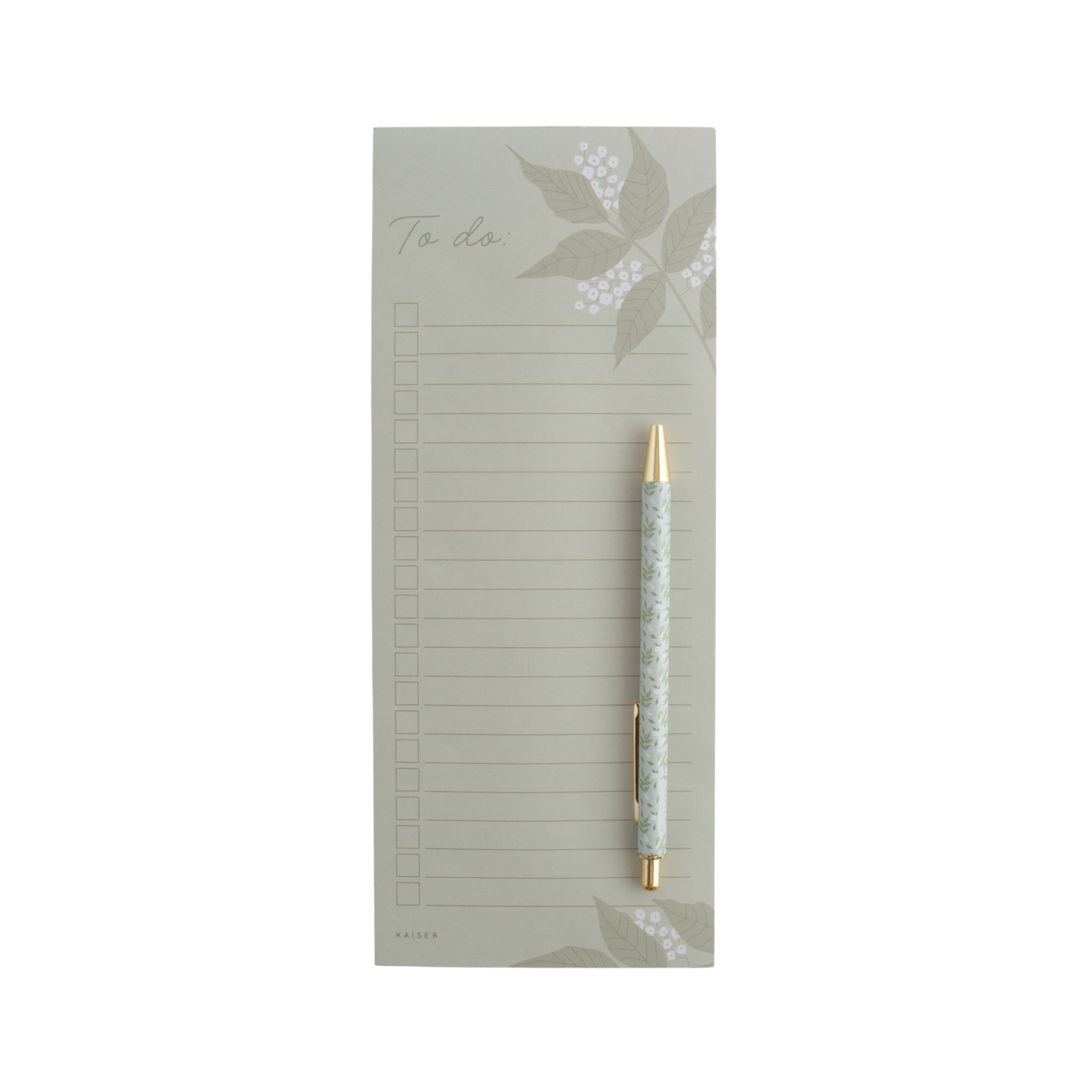 List Notepad With Pen - Evergreen