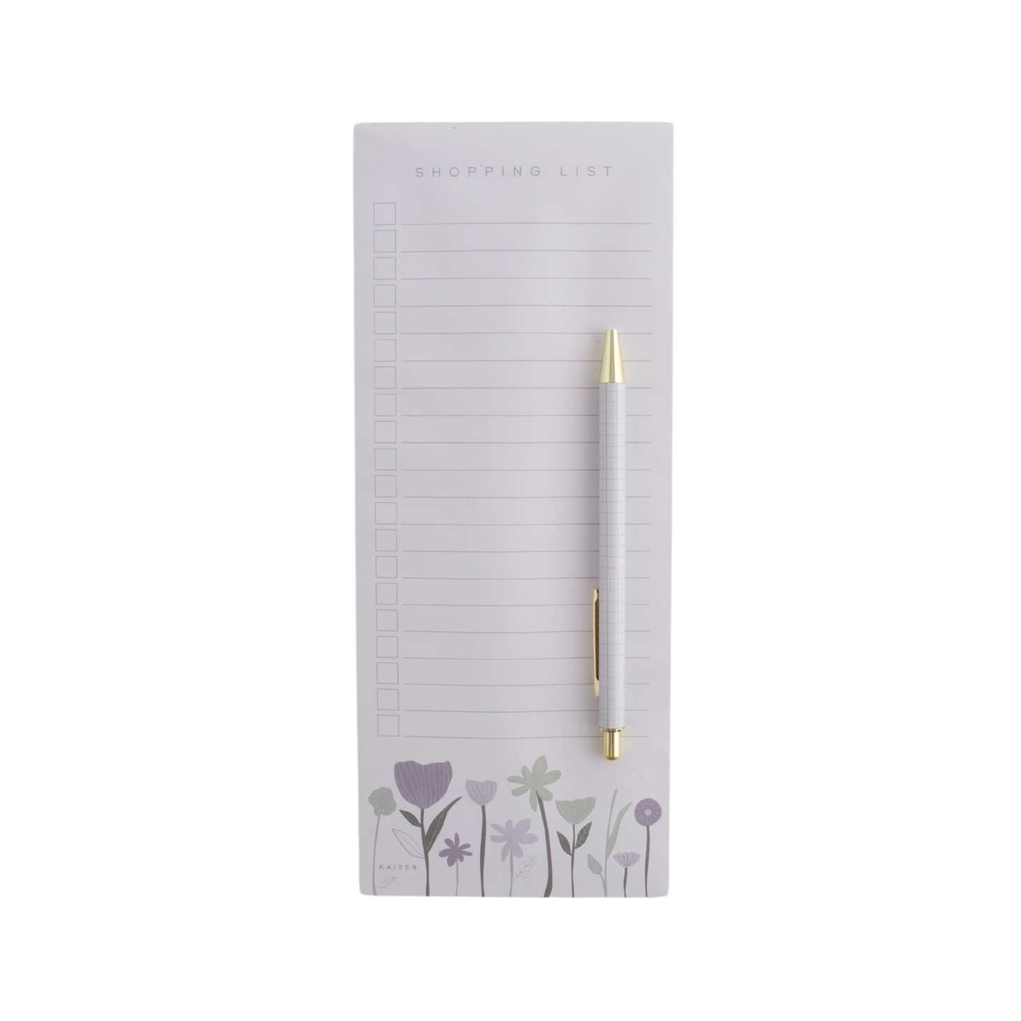 List Notepad With Pen - Lilac Blooms