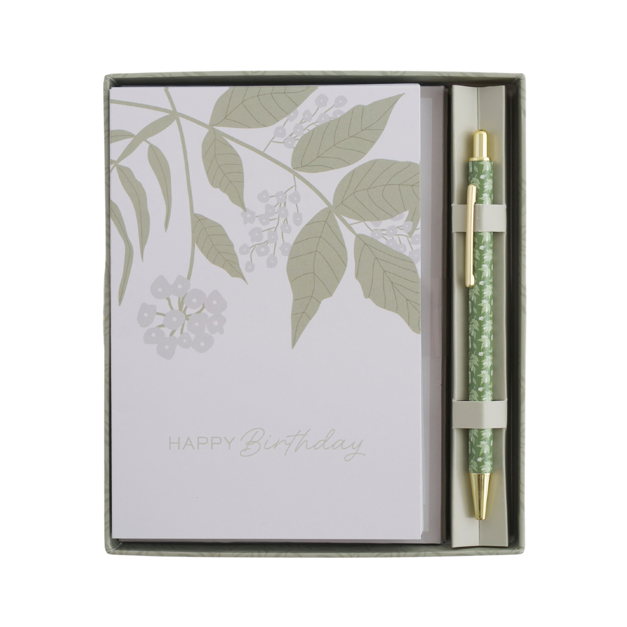 Notecard With Pen Set - Evergreen