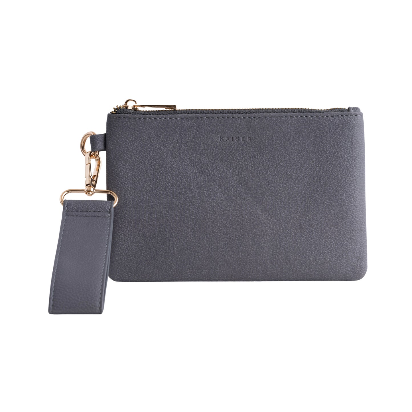 Clutch With Strap - Fossil Grey