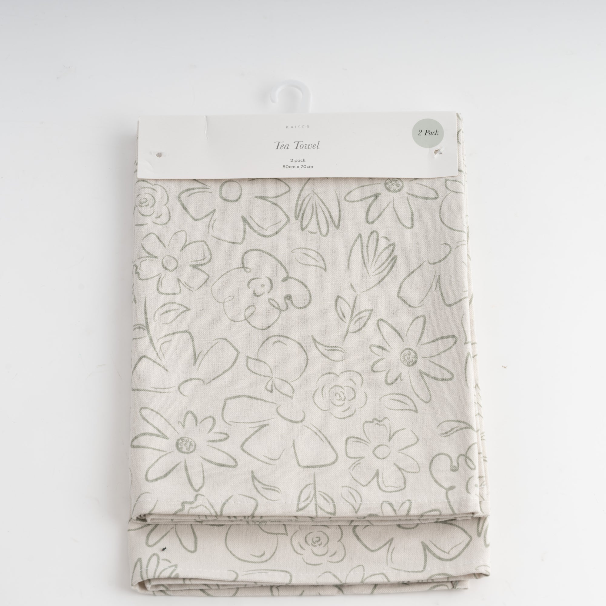 Tea Towel 2Pk - Posy Outlined