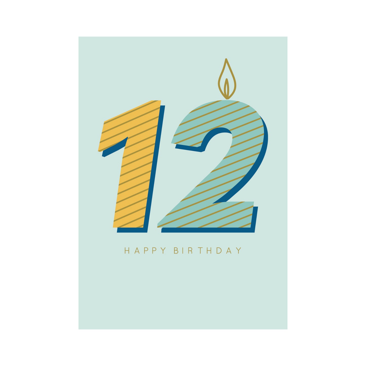 Greeting Card Birthday Milestone - 12 Candle