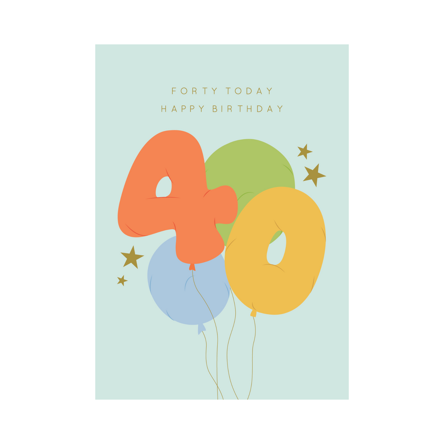 Greeting Card Birthday Milestone - 40 Foil Balloon