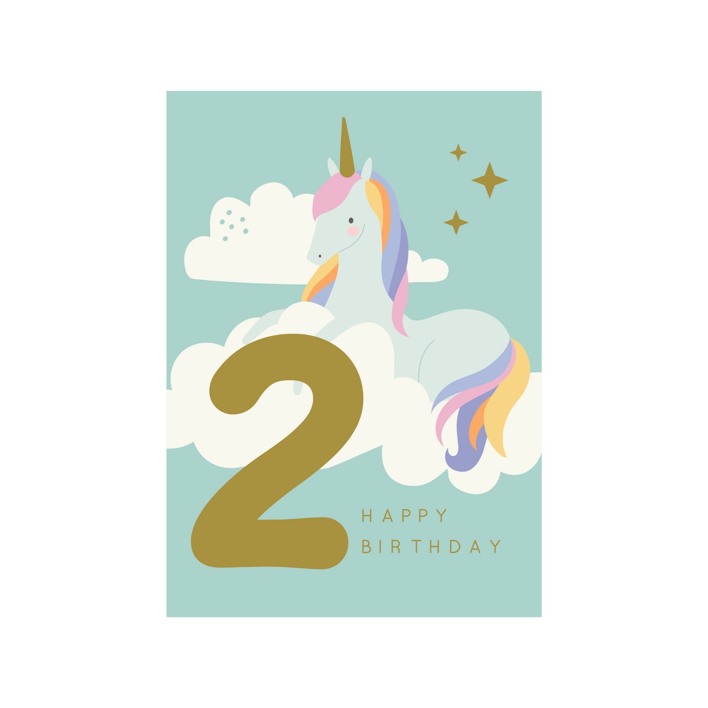 Greeting Card Magical Milestone - 2 Unicorn Cloud