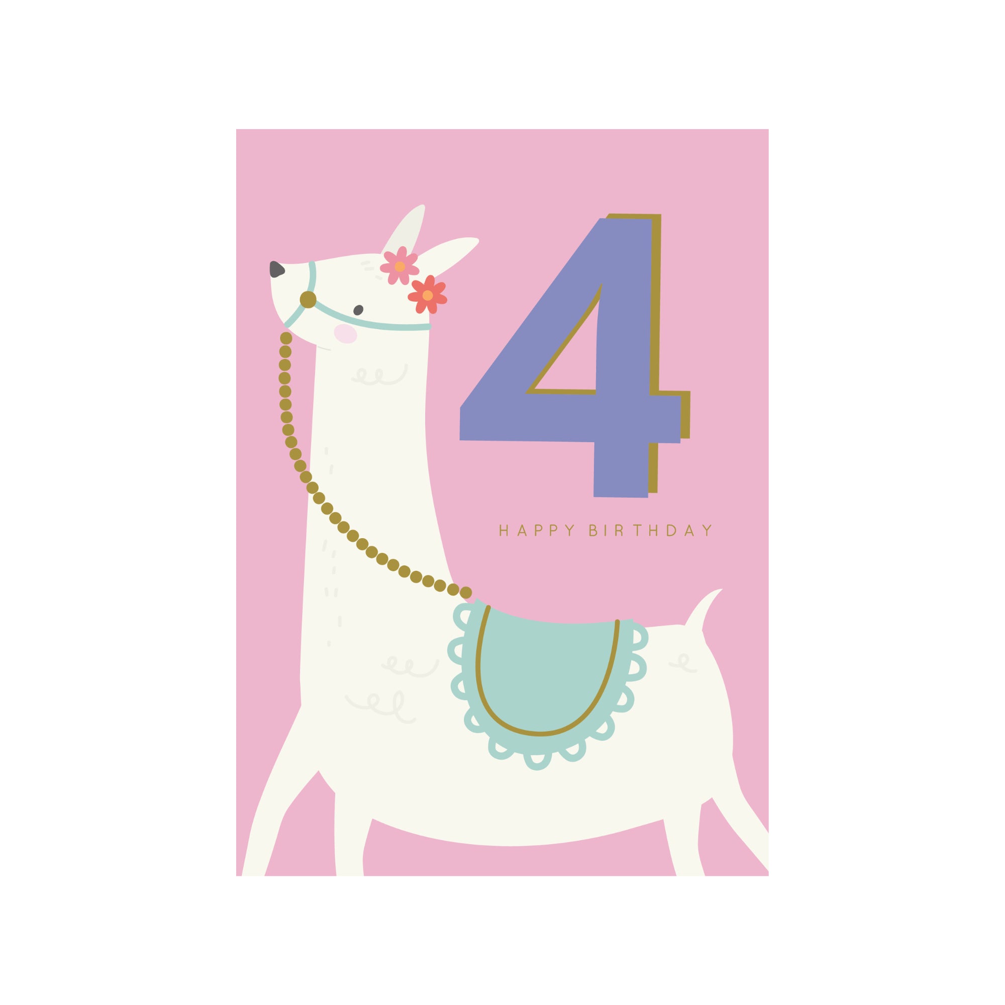 Greeting Card Magical Milestone - 4 Llama