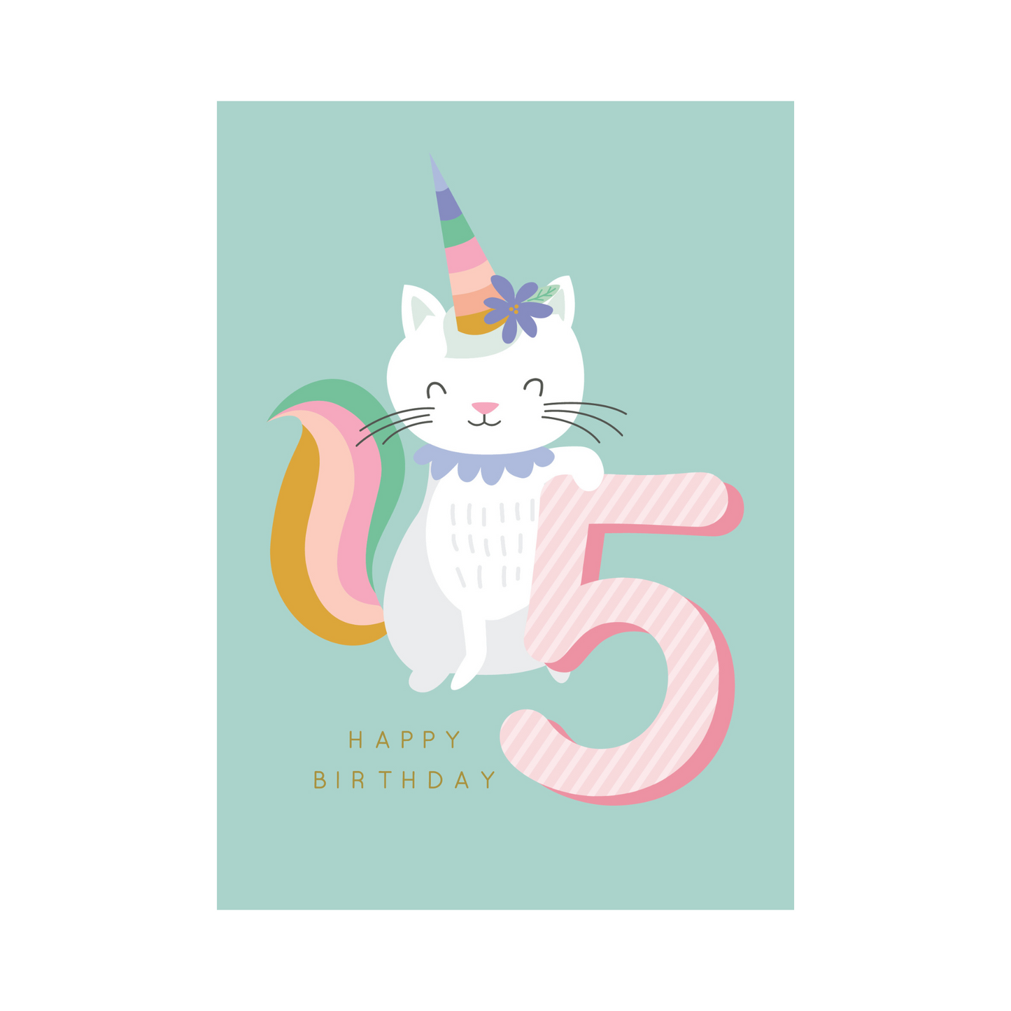 Greeting Card Magical Milestone - 5 Kittycorn