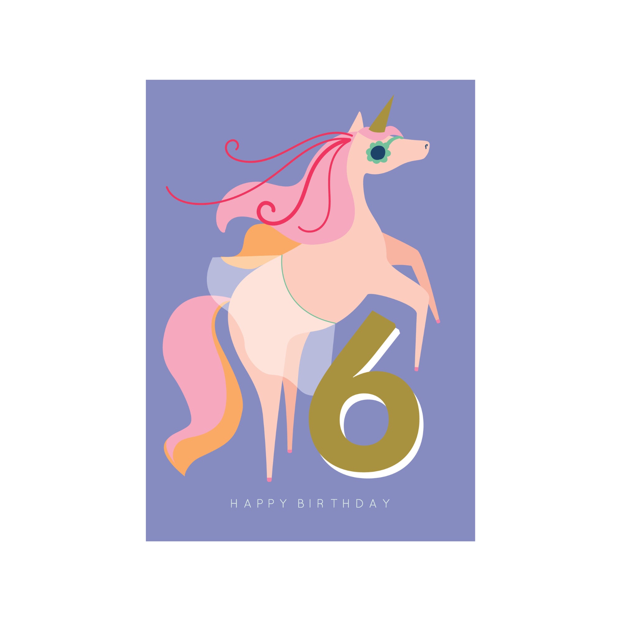 Greeting Card Magical Milestone - 6 Unicorn