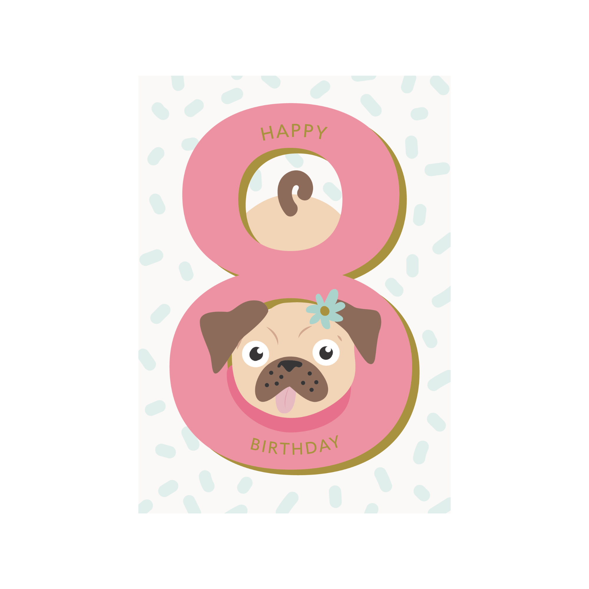 Greeting Card Magical Milestone - 8 Pug