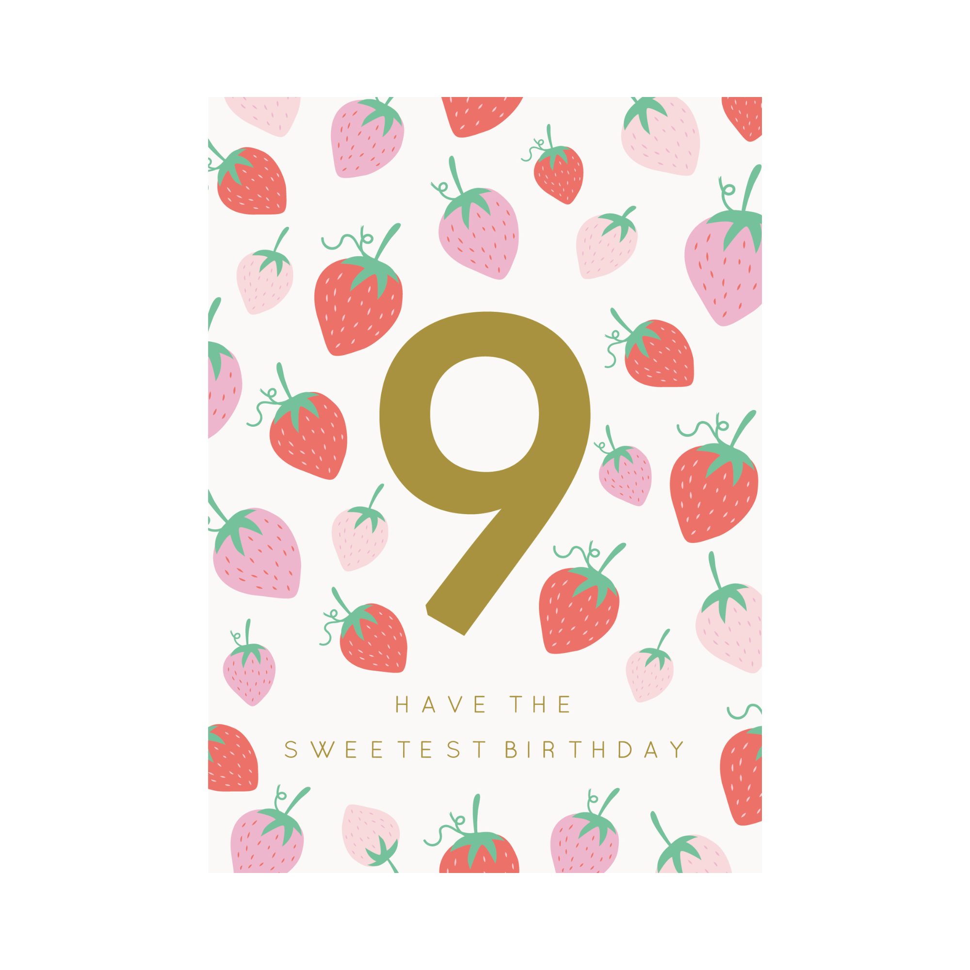 Greeting Card Magical Milestone - 9 Strawberry