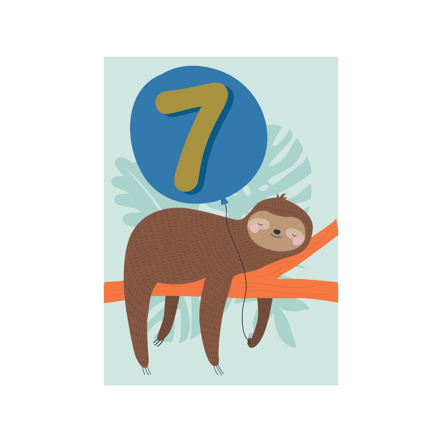 Greeting Card Marvellous Milestone - 7 Sloth