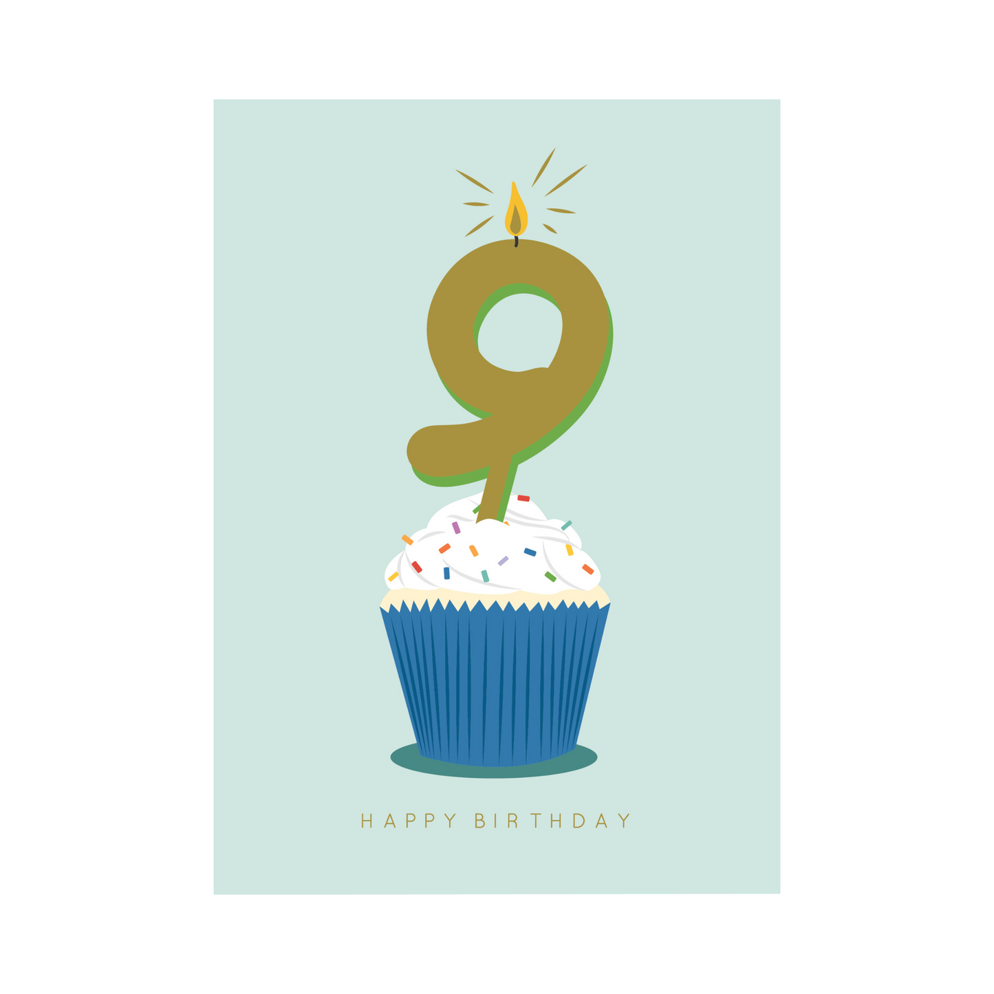 Greeting Card Marvellous Milestone - 9 Cupcake