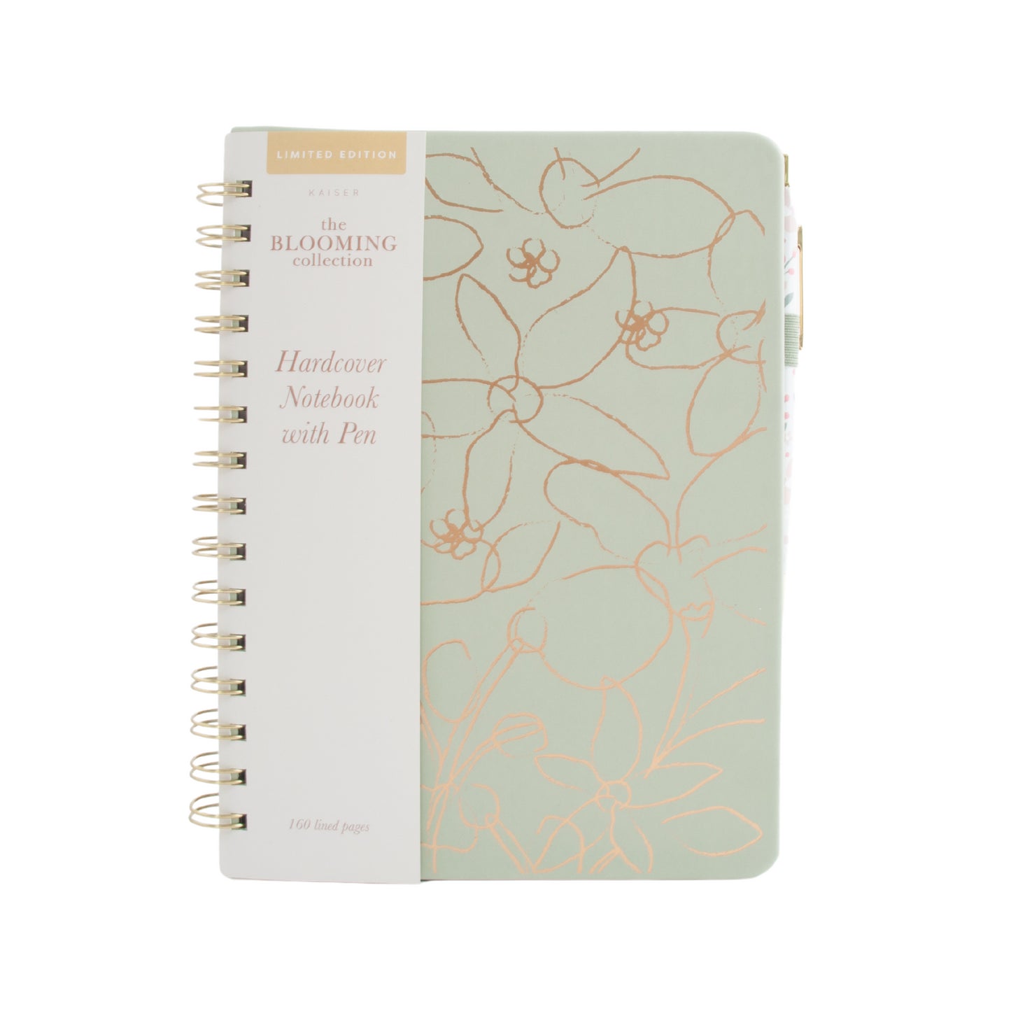 Hardcover Notebook With Pen - Etched Blooms