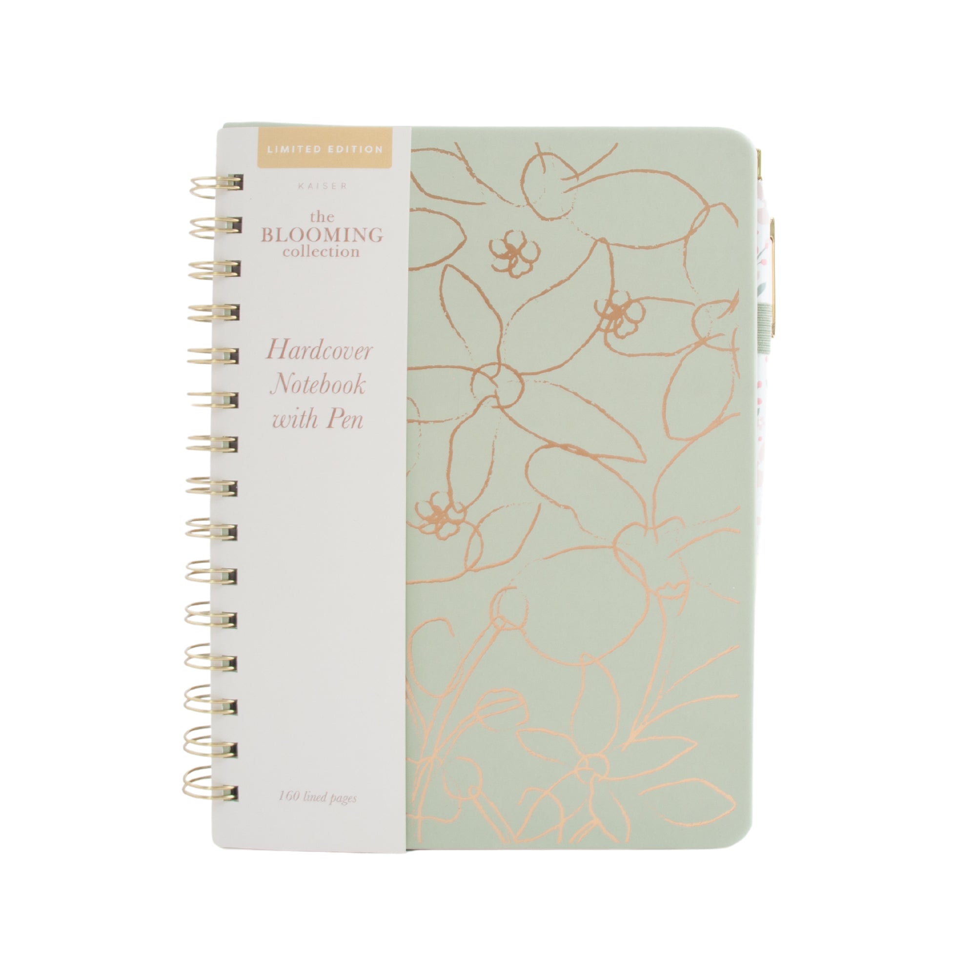 Hardcover Notebook With Pen - Etched Blooms