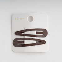 2Pk Matte Hair Clips - Brown