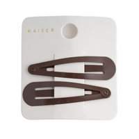 2Pk Matte Hair Clips - Brown