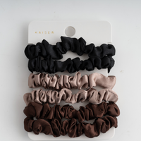 6Pk Mini Satin Hair Ties - Neutral