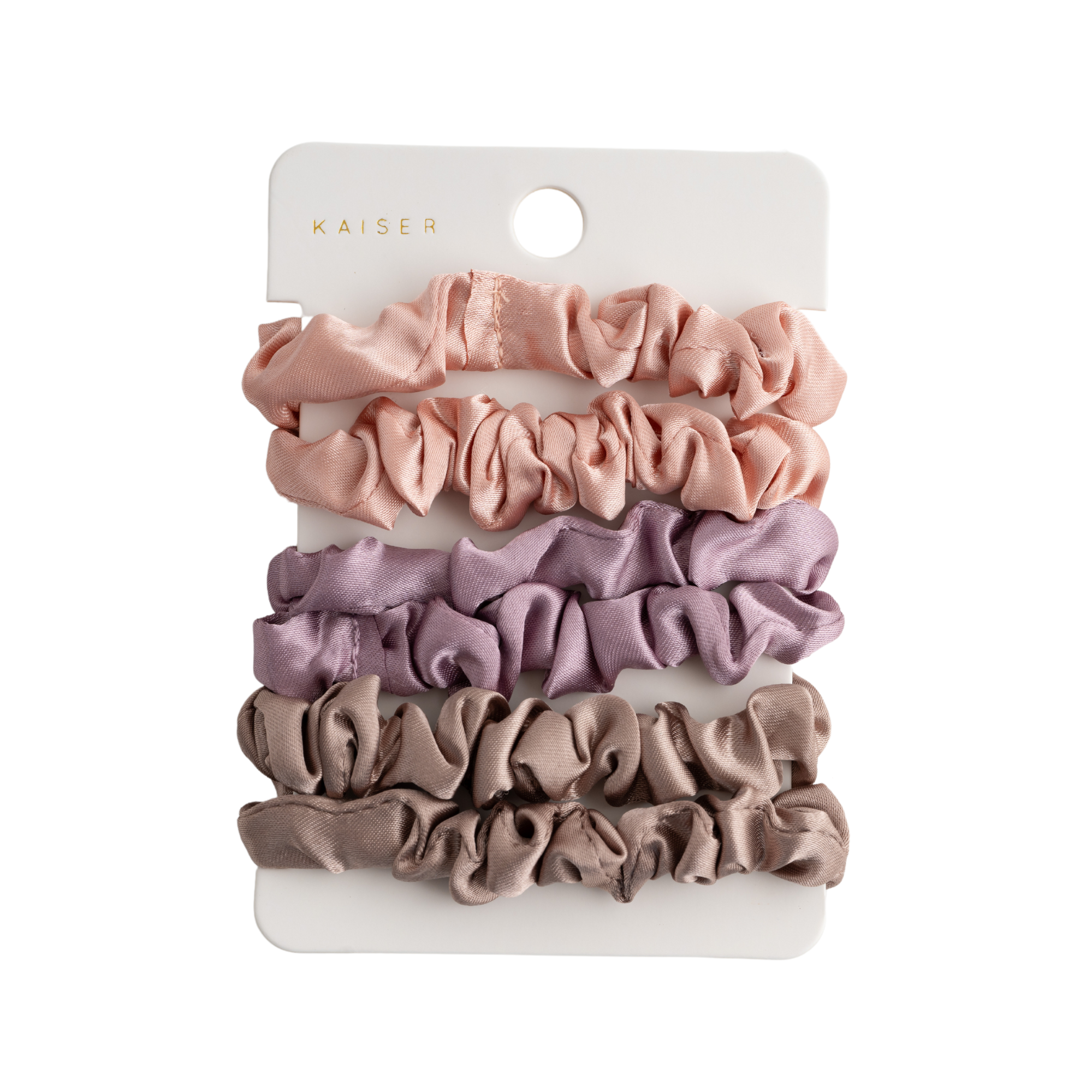 6Pk Mini Satin Hair Ties - Mulberry