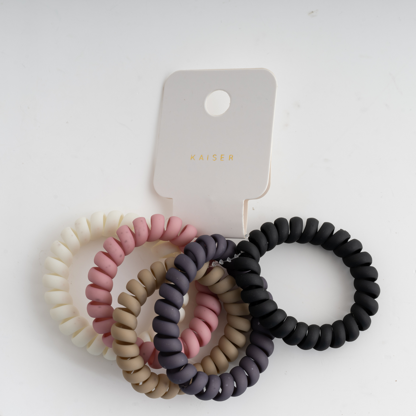 5Pk Matte Spiral Hair Ties