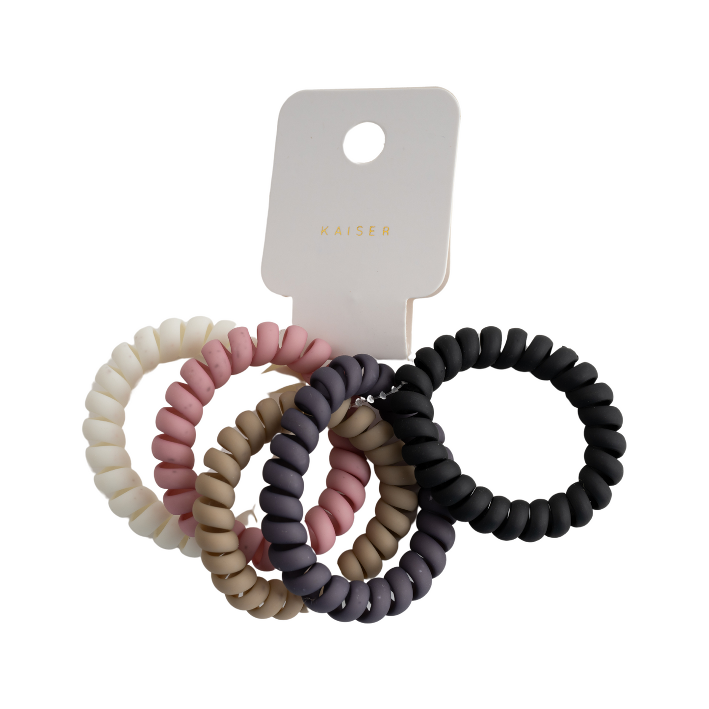 5Pk Matte Spiral Hair Ties