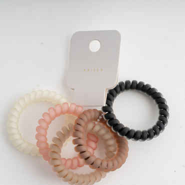 5Pk Opaque Spiral Hair Ties