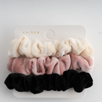 3Pk Velvet Small Hair Scrunchie - Ballerina