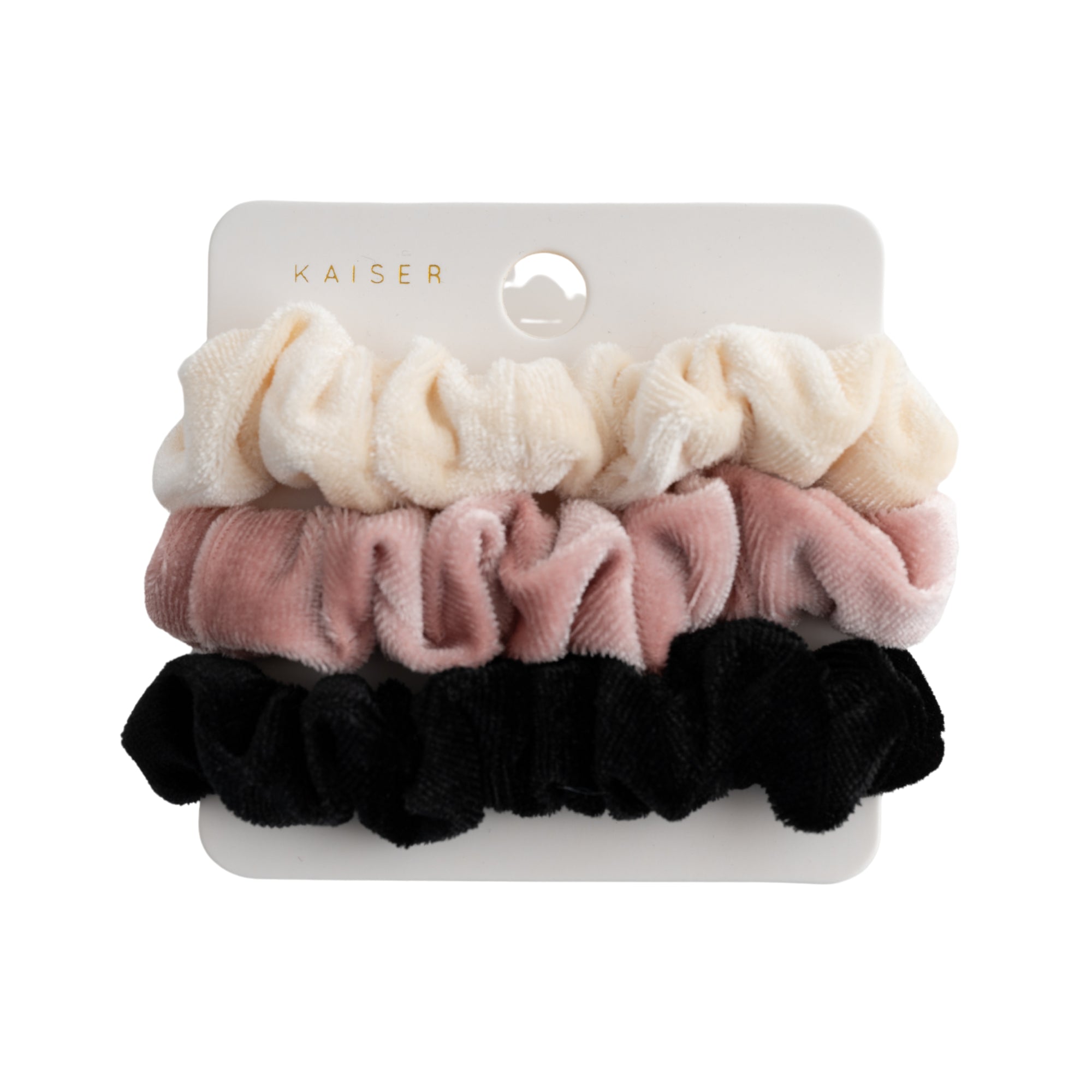 3Pk Velvet Small Hair Scrunchie - Ballerina