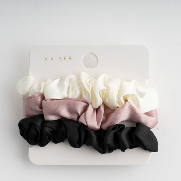 3Pk Satin Small Hair Scrunchie - Ballerina