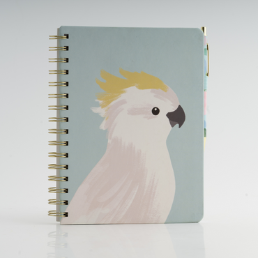 Hardcover Notebook & Pen - Cockatoo