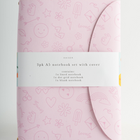 A5 3Pk Notebook With Cover - Sunny