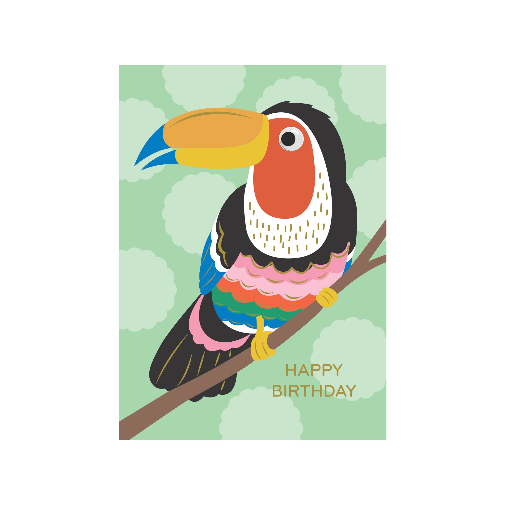 Greeting Card Googly Friends - Toucan