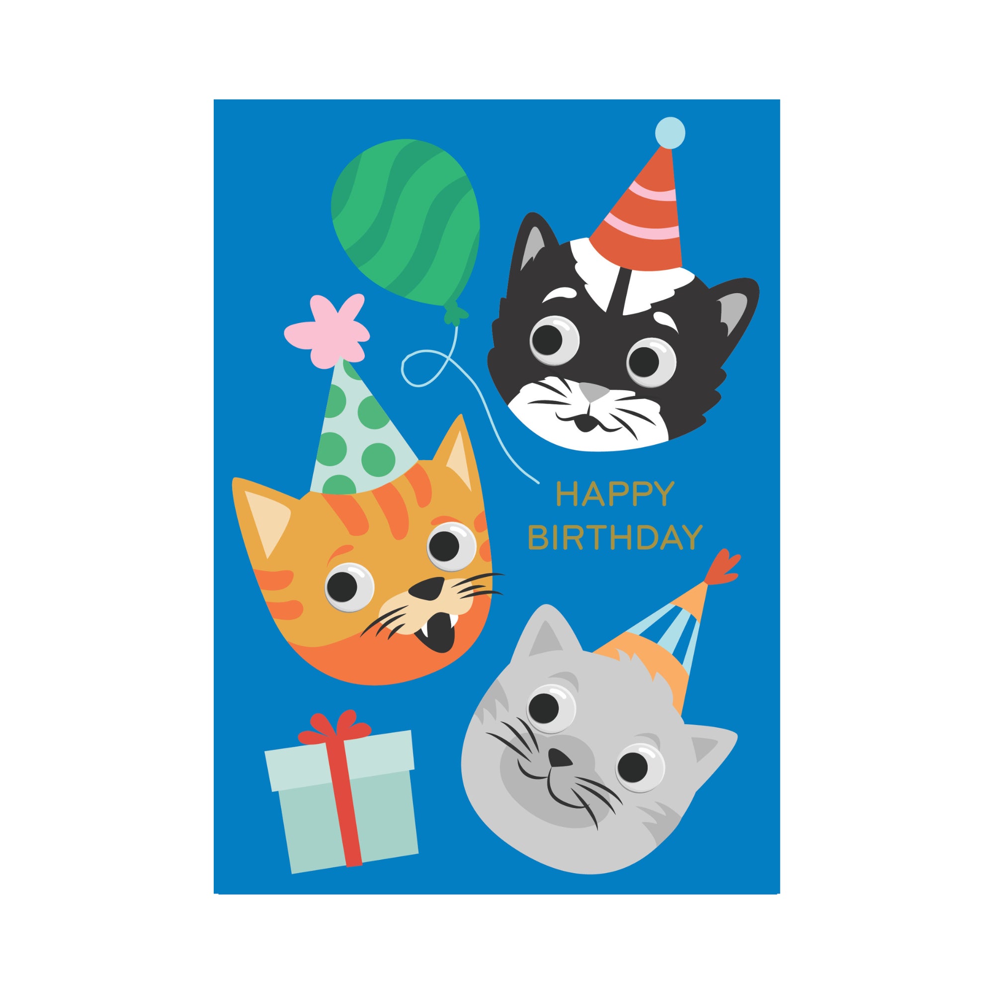 Greeting Card Googly Friends - Kitties