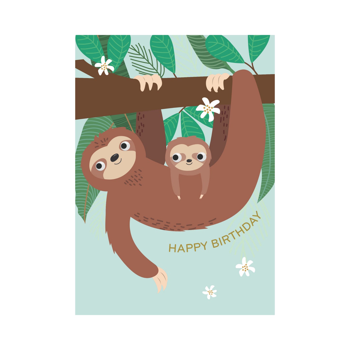 Greeting Card Googly Friends - Sloths