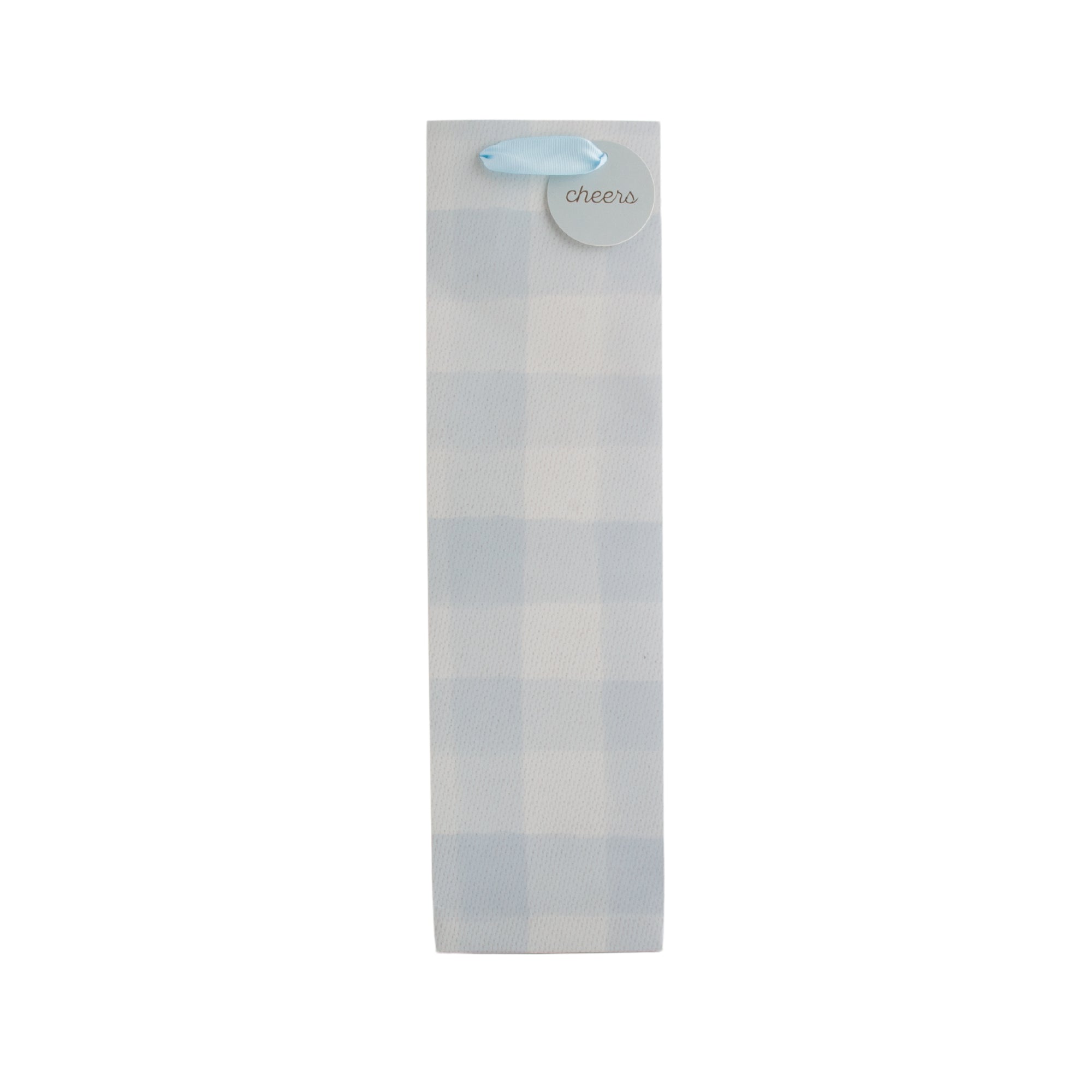 Bottle Gift Bag - Blue Gingham