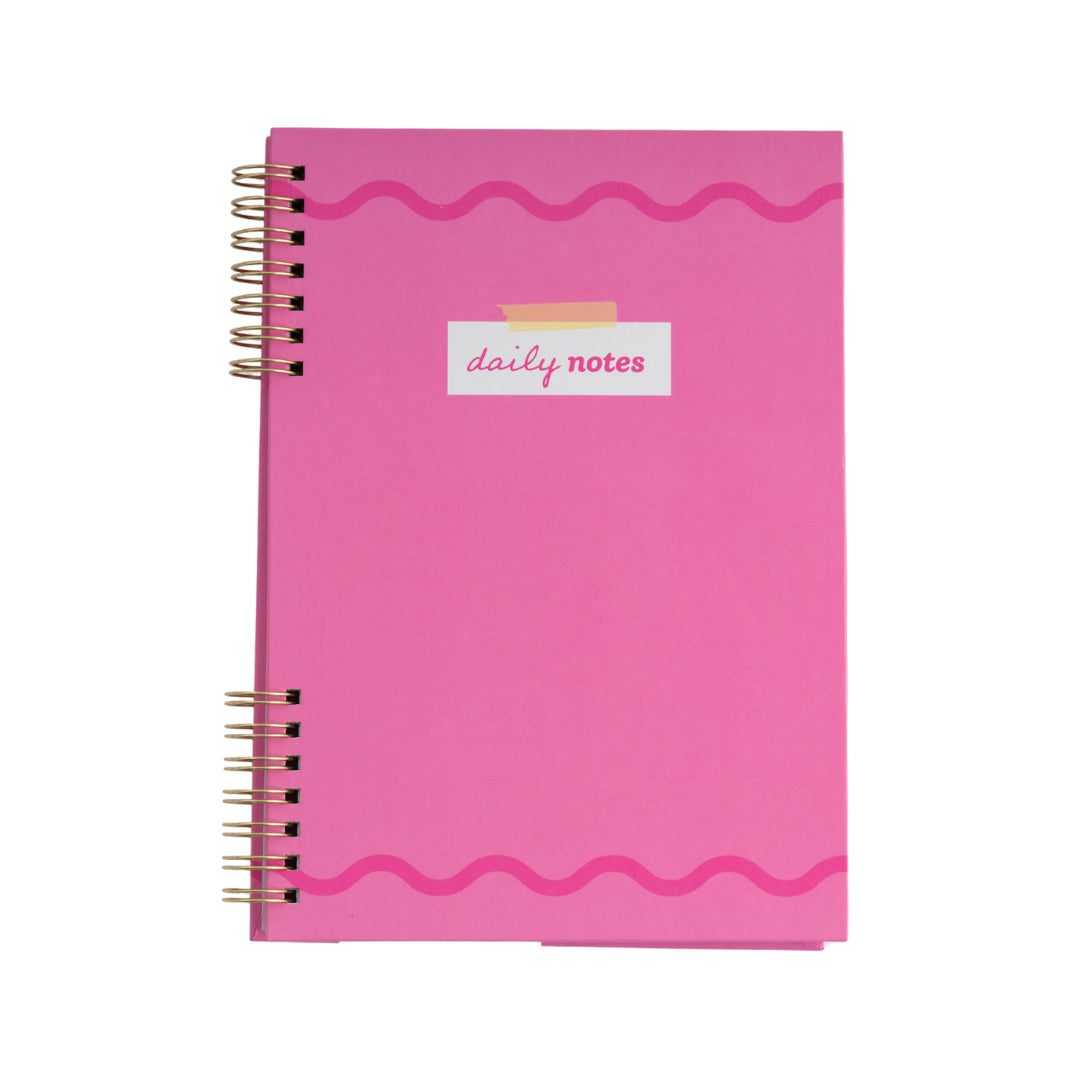 A5 Spiral Notebook - Magenta Squiggle