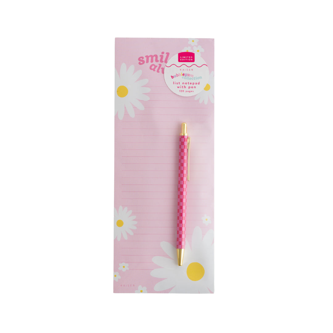 List Notepad With Pen - Smile Always