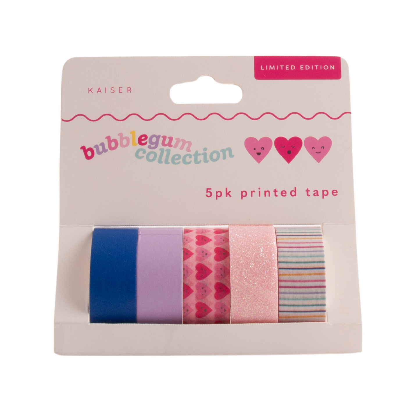 5Pk Printed Tape - Hearts