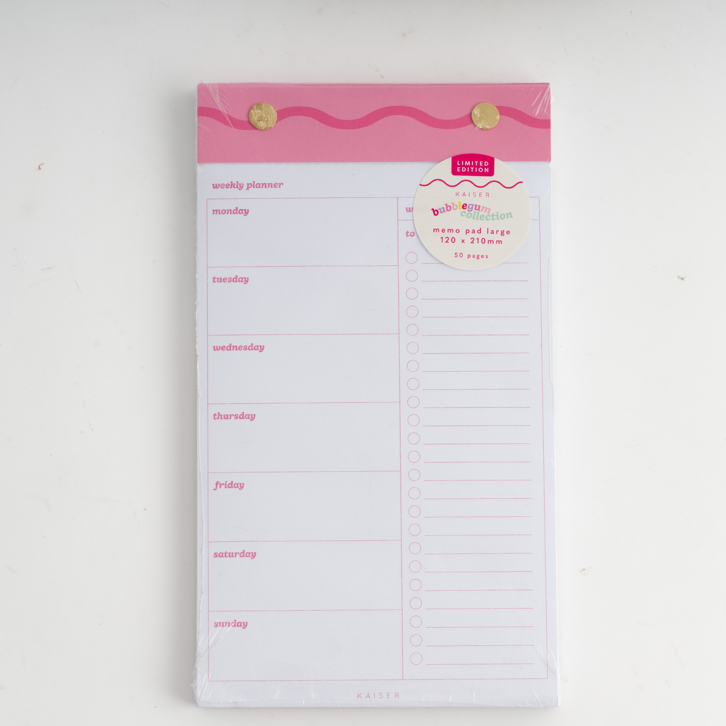 Memo Pad Large- Magenta Squiggle