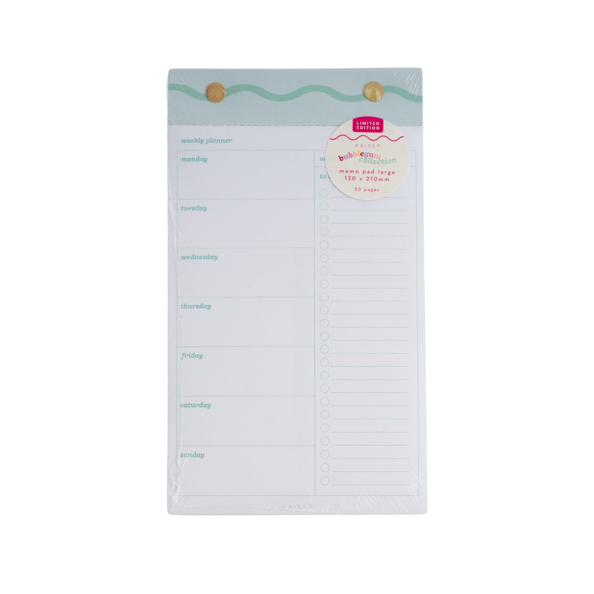 Memo Pad Large- Mint Squiggle