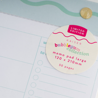 Memo Pad Large- Mint Squiggle