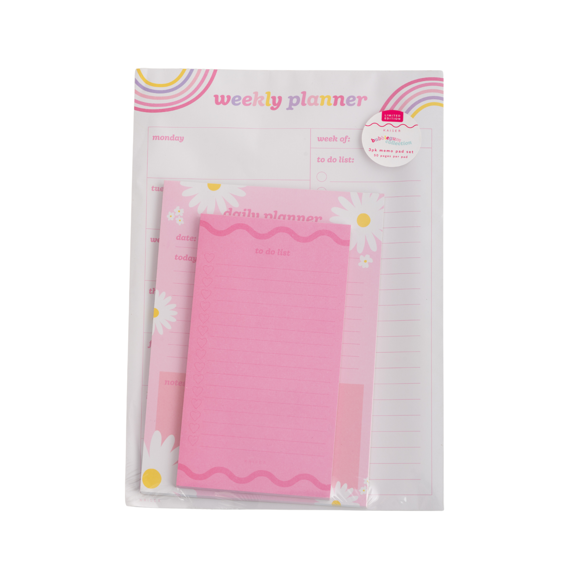 3Pk Memo Pad Set - Rainbows