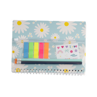 A5 Spiral Notebook Set - Blue Daisy