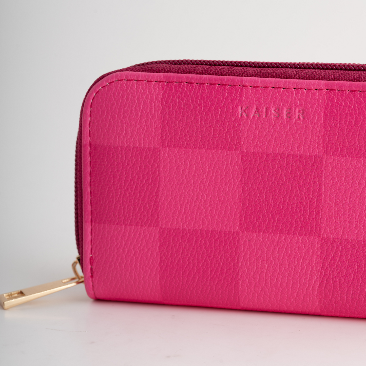 Sml Zip Purse - Pink Check