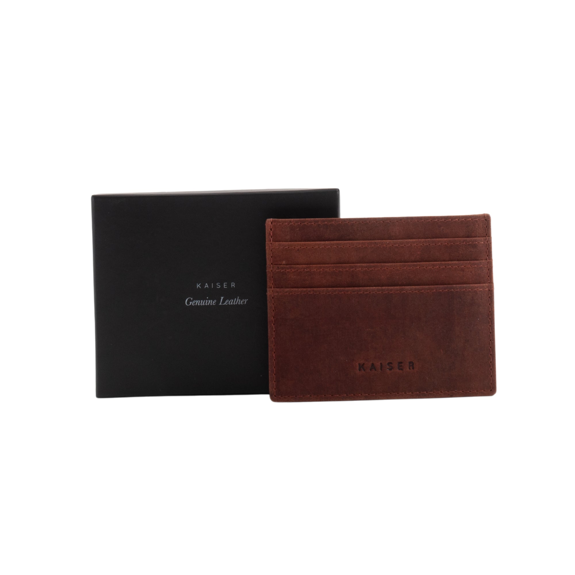 Leather Card Wallet - Cognac