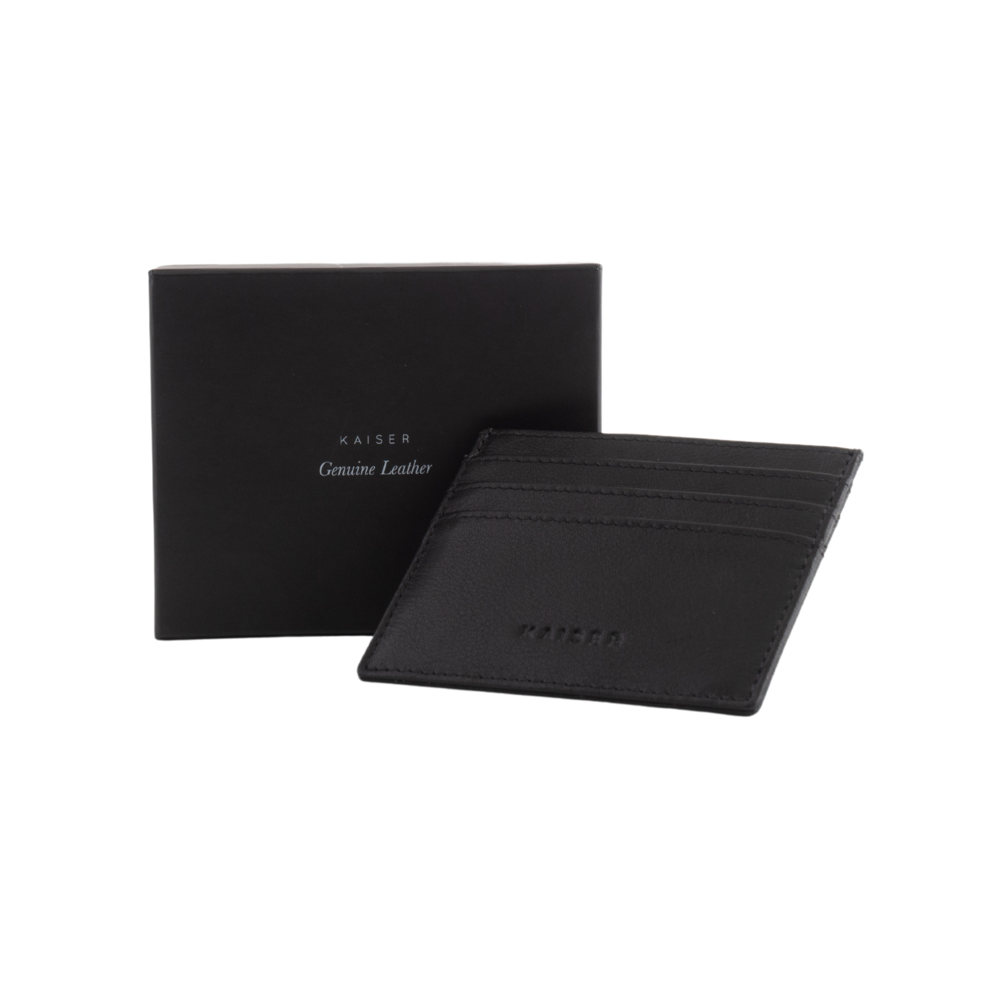 Leather Card Wallet - Black