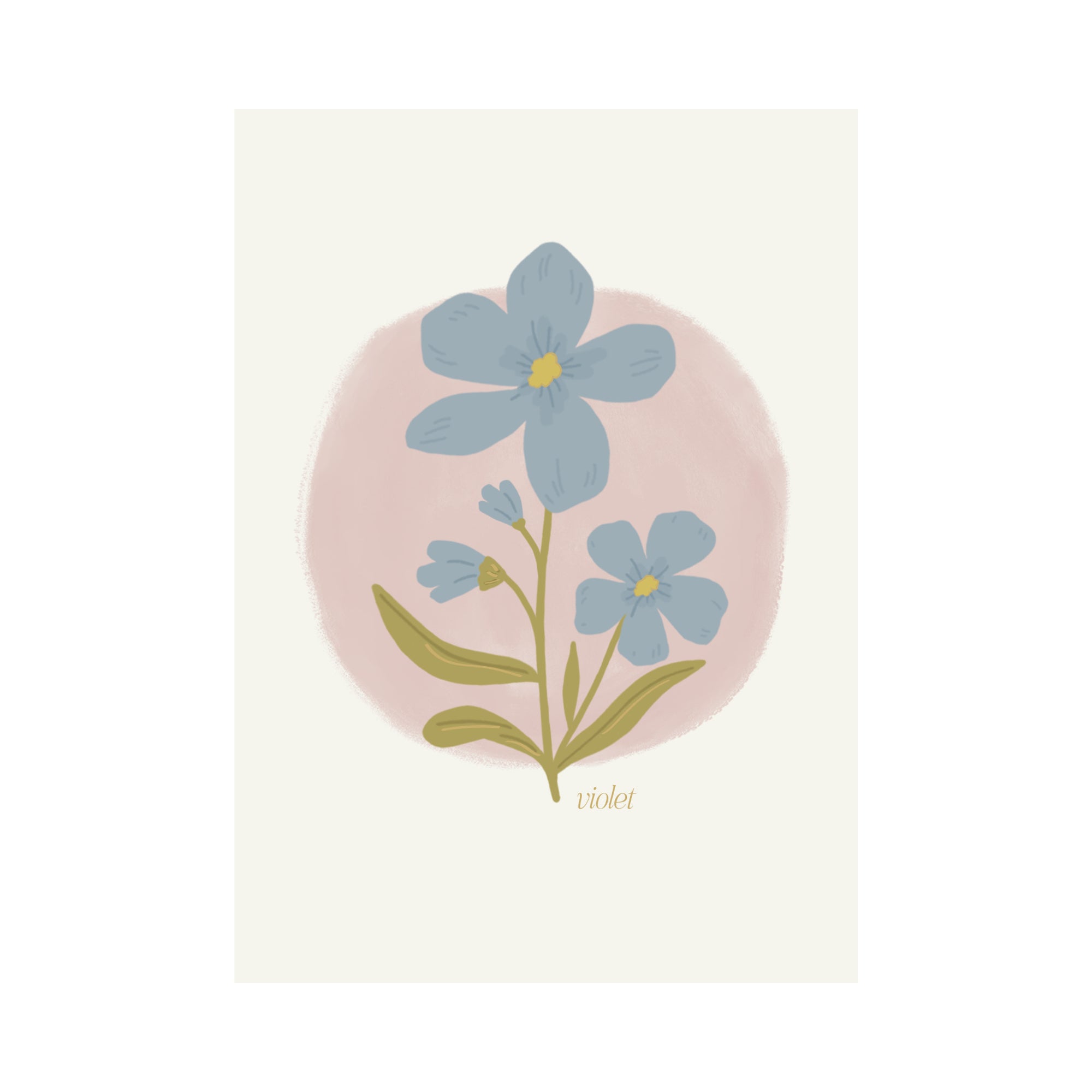 Greeting Card Flower - Violet